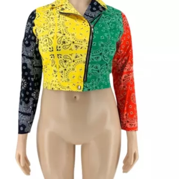 Jackets & Coats Multi Color Stylish Bandana Jacket Poshmark